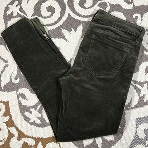 Edyson, dark olive green, brushed, ankle skinny pants